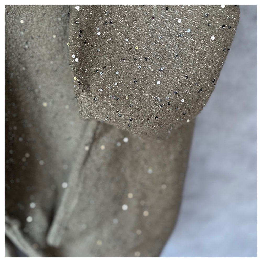 Loft Sequin Shimmer Double V Sweater L - Picture 5 of 9